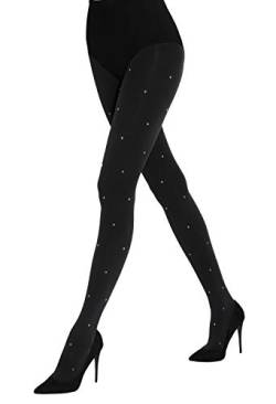 Lizar Fashion Style Strumpfhose 60den matt gepunktet gemustert - Black - Größe L von Lizar