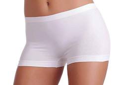 Lizar Short Viki |3er Vorteilspack| Damen Seamless Microfaser Unterwäsche Shorts Panties|Größe M (38-40)|White von Lizar
