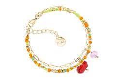 Lizas Schmuckarmband bunt Armband Perlenarmband verschiedene Modelle (orange gold rot Perle) von Lizas
