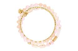 Lizas Schmuckarmband rosa Armband Perlenarmband verschiedene Modelle (dreireihig mit gold) von Lizas