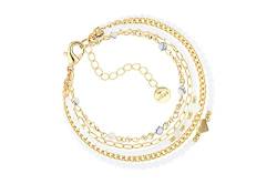 Lizas Schmuckarmband weiß Armband Perlenarmband verschiedene Modelle (weiss matt gold) von Lizas