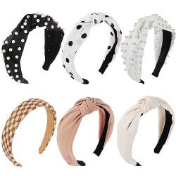Lizioo Bunte Perlen verknotete Stirnbänder Kein Slip Mode für Mädchen Samt Stirnbänder für Frauen Perle Stirnbänder von Lizioo