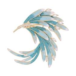 Elegante Blaue Phoenix Schwanz Feder Broschen Pins Für Frauen, Mode Revers Kleid Kleidung Zubehör Geschenke von Lllunimon