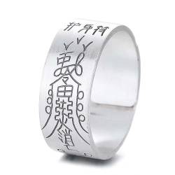 Lllunimon 925 Sterling Silber Lucky Wealth Talisman Ring, klassischer Bandring Fengshui Verstellbarer Schmuck Geschenk für Männer Frauen Familie Freunde,Talisman von Lllunimon