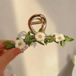 Frauen Haar Klaue Elegante Gold Blumen Haar Clips Barrette Stirnband Haarnadel Kopf FRAU HAAR CLIP ACCESSORI von Lmtossey