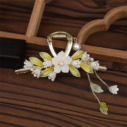 Klassische Orchidee Perle Quaste Greifer Clip Damen Pferdeschwanz Clip Blume Clip Mädchen Elegante Kopf Zubehör von Lmtossey