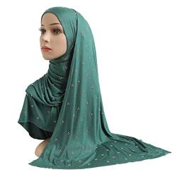 Weicher Baumwoll-Jersey-Schal mit Perlen, Modal-Schal für Damen, Hijab, islamischer Damen-Schal, Damenhaube, dunkel EN8 von Lmtossey