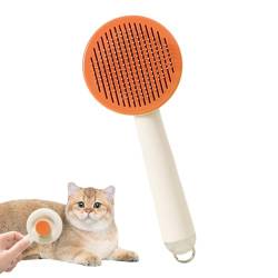 Lnhgh Selbstreinigende Katzenbürste, Katzenbürste mit Entriegelungsknopf | Katzenpflegebürste | Selbstreinigende Zupfbürsten für Hunde mit Entriegelungsknopf, Katzenbürste zum Entfernen von von Lnhgh