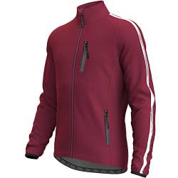 Lo.gas Herren Fahrrad Jacke Thermo Radjacke Herren Fahrradjacke Winter Fahrradbekleidung Fleece Radsport-Jacken für Winddichte Atmungsaktiv Laufjacke Rot M von Lo.gas