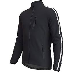 Lo.gas Herren Fahrrad Jacke Thermo Radjacke Herren Fahrradjacke Winter Fahrradbekleidung Fleece Radsport-Jacken für Winddichte Atmungsaktiv Laufjacke Schwarz XL von Lo.gas