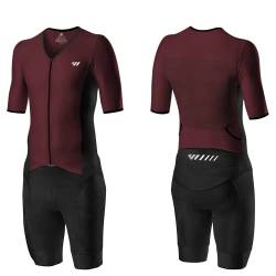 Lo.gas Herren Pro Trisuit Kurzarm Triathlonanzug für Ironman-Rennen und Triathlon-Wettkämpfe - Hochwertiger Triathlon-Anzug für Herren Rot M von Lo.gas