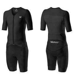 Lo.gas Herren Pro Trisuit Kurzarm Triathlonanzug für Ironman-Rennen und Triathlon-Wettkämpfe - Hochwertiger Triathlon-Anzug für Herren Schwarz S von Lo.gas