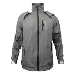 Lo.gas Herren Regenjacke wasserdicht mit Kapuze ，Regenmantel für Radfahren Regenmantel für Radfahren Laufen Windbreaker Allwetter Grau,M von Lo.gas