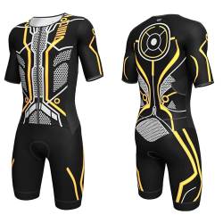 Lo.gas Herren Trisuit Kurzarm Triathlonanzug für Ironman-Rennen und Triathlon-Wettkämpfe - Hochwertiger Triathlon-Anzug für Herren,Orange L von Lo.gas