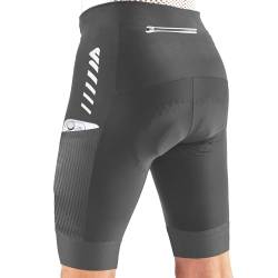 Lo.gas Radhose Herren Kurz Gepolstert 4D Fahrradhose Herren Kurz Gepolstert Schnelltrockende Elastische mit Reflektorstreifen,Grau,L von Lo.gas