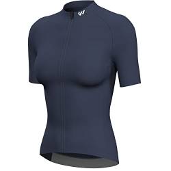 Lo.gas Radtrikot Damen Kurzarm,Fahrradtrikot Rennrad Trikot Atmungsaktiv Frauen Fahrrad Shirt Sommer Fahrradjacke Radfahren Top Mit 3 Taschen Grau-Blau M von Lo.gas