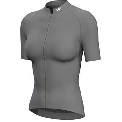 Lo.gas Radtrikot Damen Kurzarm,Fahrradtrikot Rennrad Trikot Atmungsaktiv Frauen Fahrrad Shirt Sommer Fahrradjacke Radfahren Top Mit 3 Taschen Grau XL von Lo.gas