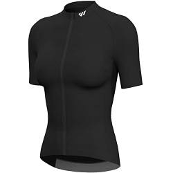 Lo.gas Radtrikot Damen Kurzarm,Fahrradtrikot Rennrad Trikot Atmungsaktiv Frauen Fahrrad Shirt Sommer Fahrradjacke Radfahren Top Mit 3 Taschen L Schwarz von Lo.gas