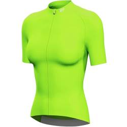 Lo.gas Radtrikot Damen Kurzarm,Fahrradtrikot Rennrad Trikot Atmungsaktiv Frauen Fahrrad Shirt Sommer Fahrradjacke Radfahren Top Mit 3 Taschen XL Grün von Lo.gas