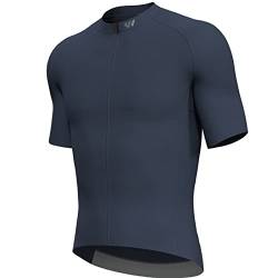 Lo.gas Radtrikot Herren Kurzarm, Rennrad Trikot Durchgehender Reißverschluss mit 3 Taschen, Grau Blau, S von Lo.gas