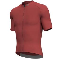 Lo.gas Radtrikot Herren Kurzarm, Rennrad Trikot Durchgehender Reißverschluss mit 3 Taschen, Rot, XXL von Lo.gas