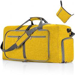 Reisetasche für Herren, 65 L, Faltbarer Wochenend-Übernachtrucksack mit Schuhfach, Wasserdicht und Reißfest,B von LoKori