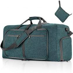 Reisetasche für Herren, 65 L, Faltbarer Wochenend-Übernachtrucksack mit Schuhfach, Wasserdicht und Reißfest,D von LoKori
