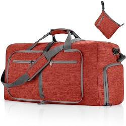 Reisetasche für Herren, 65 L, Faltbarer Wochenend-Übernachtrucksack mit Schuhfach, Wasserdicht und Reißfest,F von LoKori