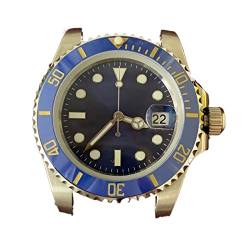 LORIER Sub Automatische Bewegung der automatischen Bewegung 40mm Edelstahlgehäuse Herren Modifikation Zubehör Blaue Zifferblatt Leuchtzeiger Keramik Lünette Uhrengehäuse (Color : 5) von LoRier