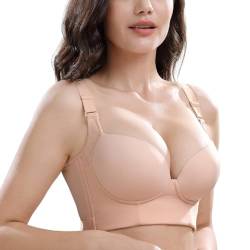 LoriEr Frauen Push-up Unterstützung Deep Cup BH Full Back Coverage BH versteckt Rücken Fett BH mit Shapewear Plus Size Sculpting Uplift Sports Bra von LoRier