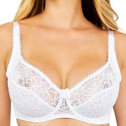 LoriEr Push up BH Damen mit Bügel Sexy Frauen BH Spitze BH Lace Support Halt Komfort BH Vollschalen Floraler Spitze BH ohne Polster Bügel BH Soft Cup von LoRier