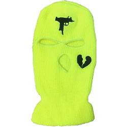 High Fashion Damen Herren Sturmhaube Weiche Erwachsene Balaclava 3-Loch Kopfhaube - Mehrere Farben(Fluoreszierendes Gelb,Einheitsgröße) von Loalirando