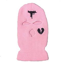 High Fashion Damen Herren Sturmhaube Weiche Erwachsene Balaclava 3-Loch Kopfhaube - Mehrere Farben(Hell-Pink,Einheitsgröße) von Loalirando