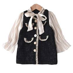 Loalirando Baby Mädchen Herbst/Winter Kleidung Set Tweed Cardigan Strickjacke + Prinzessin Minirock Kleid （3-4 Jahre） von Loalirando