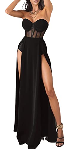 Loalirando Damen Mode Streetwear Transparent Kleid Party Clubwear Unterkleid Bikini Cover up(S,Schwarz) von Loalirando