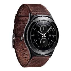 Ersatzarmband 22mm Kunstleder für Motorola Moto 360 2nd Gen 46mm Uhrenarmband Dunkelbraun von Lobwerk