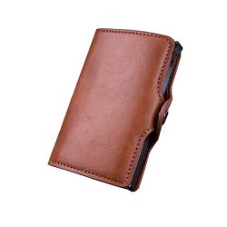 Lobwerk Slim Wallet Geldbörse Kartenetui Portemonnaie Geldbeutel Kreditkarten Etui RFID (Glatt-Braun) von Lobwerk