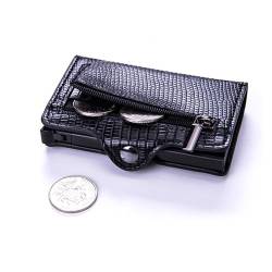 Lobwerk Slim Wallet Geldbörse Kartenetui Portemonnaie Geldbeutel Kreditkarten Etui RFID (Textur-Schwarz) von Lobwerk