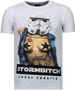 Stormbitch - Strass T- Shirt - Weiß von Local Fanatic