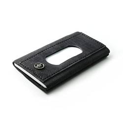 Locklair Slim Wallet für Herren, Mini Portemonnaie aus Textil, Dünner Kartenhalter, Männer Geldbörse vegan und nachhaltig, Kartenetui flach | The Swipe Wallet (Schwarz, 2 bis 6 Karten) von Locklair