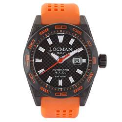 Locman Italy Herrenuhr Stealth Carbon Automatik schwarz/orange Ref. 0216 von Locman