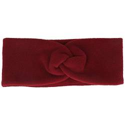 Damen Stirnband | Kopfband | Haarband aus weichem POLAR SOFT Fleece mit großem Knoten – in verschiedenen Farben (One size, Dark Red) von Loevenich