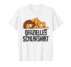 Offizielles Schlafshirt Pyjama Nachthemd Löwe Fun Geschenk T-Shirt von Löwen Schlafen Geschenkidee Langschläfer Faulenzer