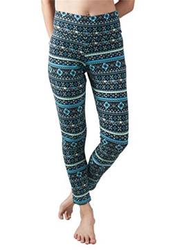 Lofbaz Damen Yoga Hosen mit faltbarem Bund für Frauen Design #1 Blau M von Lofbaz