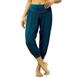 Lofbaz Yoga Hose für Damen Umstandspyjamas Jogginghose Lounge Harem Boho Jogger Damen Tanzen Genie Indische Kleidung Solid Wasserblau (Capri) M von Lofbaz