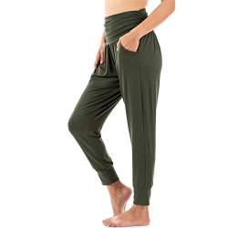 Lofbaz Yogahosen für Damen Workout Gamaschen Mädchen Teen Schweißjogger Damenbekleidung Jogginghosen Haremshosen Pyjamas Dunkelgrün 3XL von Lofbaz