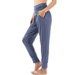 Lofbaz Yogahosen für Damen Workout Gamaschen Mädchen Teen Schweißjogger Damenbekleidung Jogginghosen Haremshosen Pyjamas - Marineblau - L von Lofbaz