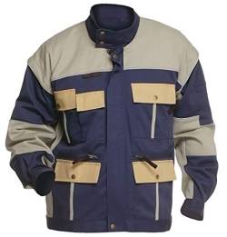 Logista Arbeitsjacke Herren Charlie Barato® 2in1 Jacke für Handwerker hydronblau/beige (60) von Logista