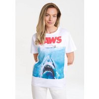 LOGOSHIRT T-Shirt Jaws - Der weisse Hai mit lizenziertem Print von Logoshirt