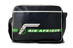 Logoshirt® Air Afrique I Logo I Umhängetasche I Schultertasche I Retro-Sporttasche I Kunstleder I Querformat I schwarz I Lizenziertes Originaldesign von Logoshirt